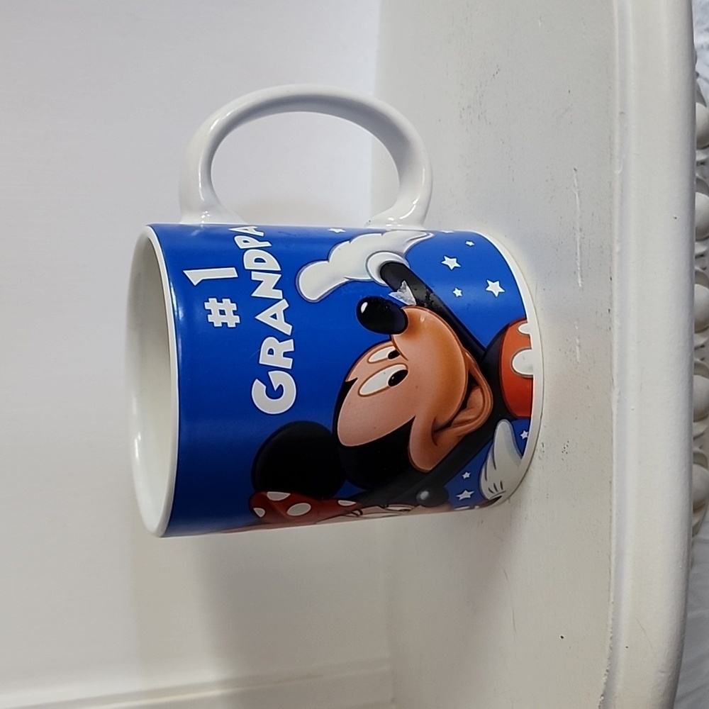 Mickey Mouse Best #1 Grandpa Mug *As Is Jerry Leigh Cup Minnie Goofy Donald